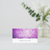 Elegant Wit Paarse Glitter Spark Stars Noble Visitekaartje (Staand voorkant)