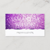 Elegant Wit Paarse Glitter Spark Stars Noble Visitekaartje (Voorkant)