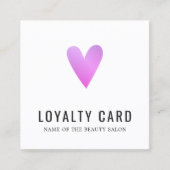 Elegant Wit Paarse Hart Schoonheidssalon Klantenkaartje (Voorkant)