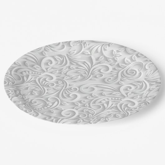 Elegant Wit  Papieren Bordje (Gekanteld)