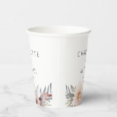 Elegant, wit & pastel Boho bruiloft Papieren Bekers (Rechts)