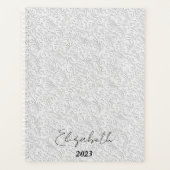 Elegant wit patroon gepersonaliseerd, aangepast ja planner (Voorkant)