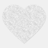 Elegant wit patroon hart sticker (Voorkant)