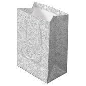 Elegant wit patroon medium cadeauzakje (Voorkant Gekanteld)