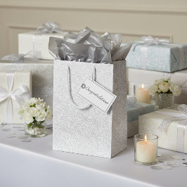 Elegant wit patroon medium cadeauzakje