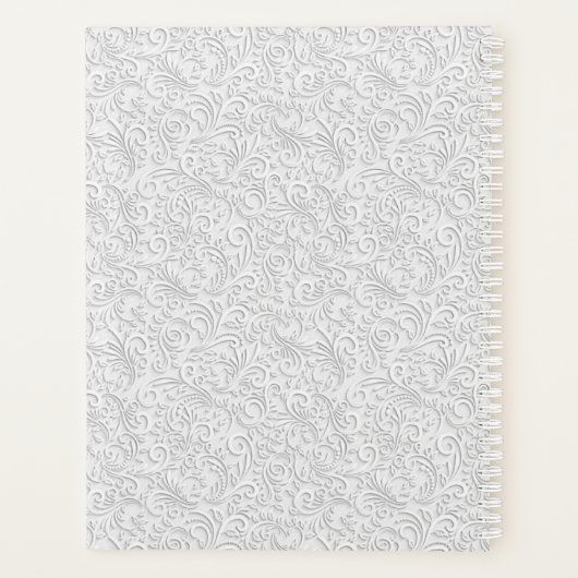 Elegant wit patroon planner (Achterkant)