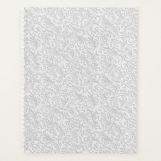 Elegant wit patroon planner (Voorkant)