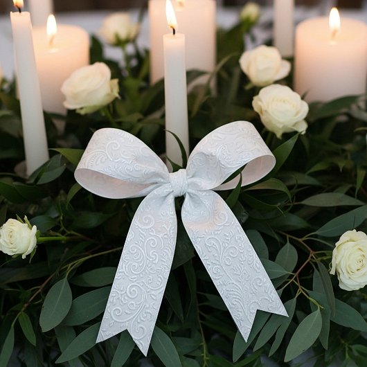 Elegant wit patroon satijnen lint