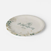 Elegant wit poinsettia kerstfeest papieren bordje (Gekanteld)