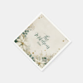 Elegant wit poinsettia kerstfeest servet (Hoek)