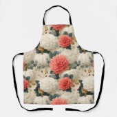 Elegant wit pompoen en Dahlia Herfst ontwerp Schort (Voorkant)