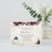 Elegant wit pompoen koppels Baby shower Briefkaart (Staand voorkant)