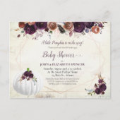 Elegant wit pompoen koppels Baby shower Briefkaart (Voorkant)