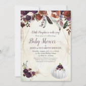 Elegant wit pompoen koppels Baby shower Kaart (Voorkant)
