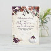 Elegant wit pompoen koppels Baby shower Kaart (Staand voorkant)