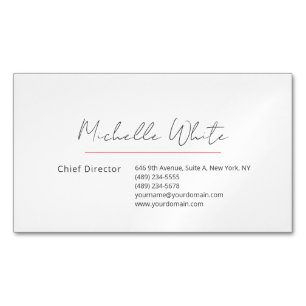 Elegant Wit Professioneel Modern Magnetisch Visitekaartje