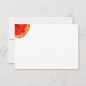 Elegant wit rood papaver vriendelijk antwoord kaart (Achterkant)