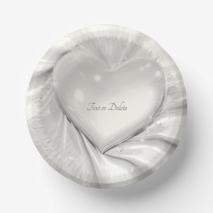 Elegant Wit Roomkleurig Hart Papieren Kommen