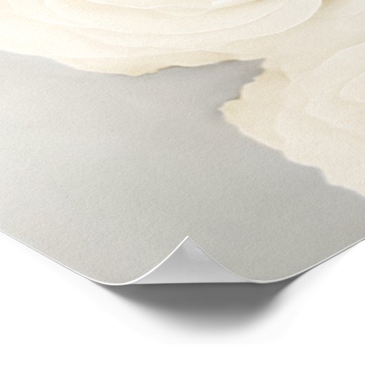 Elegant Wit Rose 9 Tafel Bruiloft Zittafel Grafiek Poster (Hoek)