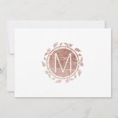 Elegant Wit Rose Gold Bloemen Verloving Kaart (Achterkant)