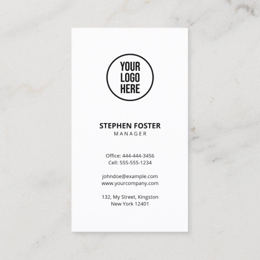 Elegant wit Rose Gold Connect met Amerikaanse QR-c Visitekaartje (Achterkant)