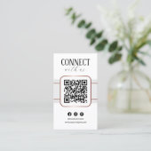 Elegant wit Rose Gold Connect met Amerikaanse QR-c Visitekaartje (Staand voorkant)