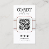 Elegant wit Rose Gold Connect met Amerikaanse QR-c Visitekaartje (Voorkant)