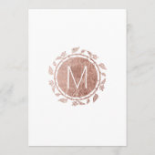 Elegant Wit Rose Goud Bloemen Bruiloft Menu (Achterkant)