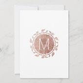 Elegant Wit Rose Goud Bloemen Bruiloft Uitnodiging (Achterkant)