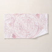 Elegant Wit Rose Goud Oog Zon Maan Mandala Bad Handdoek (Handdoek)