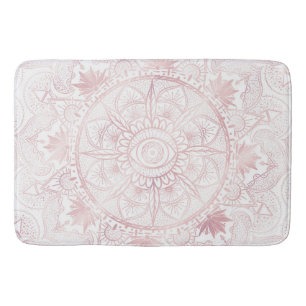 Elegant Wit Rose Goud Oog Zon Maan Mandala Badmat