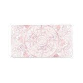 Elegant Wit Rose Goud Oog Zon Maan Mandala Etiket (Voorkant)