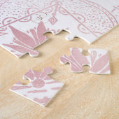 Elegant Wit Rose Goud Oog Zon Maan Mandala Legpuzzel (Zijkant)