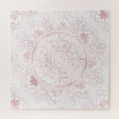 Elegant Wit Rose Goud Oog Zon Maan Mandala Legpuzzel (Horizontaal)