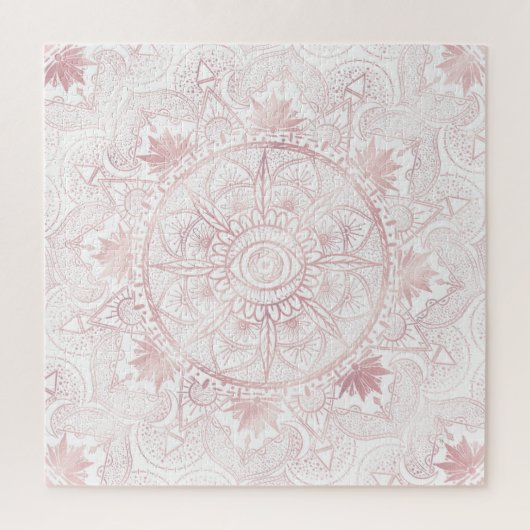 Elegant Wit Rose Goud Oog Zon Maan Mandala Legpuzzel (Verticaal)