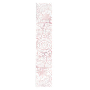 Elegant Wit Rose Goud Oog Zon Maan Mandala Medium Tafelloper
