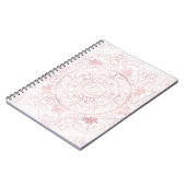 Elegant Wit Rose Goud Oog Zon Maan Mandala Notitieboek (Linkerzijde)