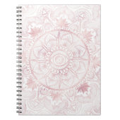 Elegant Wit Rose Goud Oog Zon Maan Mandala Notitieboek (Voorkant)