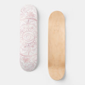 Elegant Wit Rose Goud Oog Zon Maan Mandala Persoonlijk Skateboard (Voorkant)