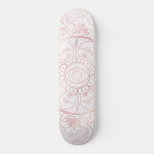 Elegant Wit Rose Goud Oog Zon Maan Mandala Persoonlijk Skateboard