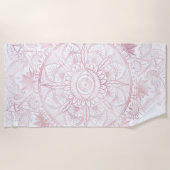 Elegant Wit Rose Goud Oog Zon Maan Mandala Strandlaken (Voorkant)