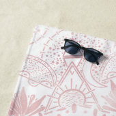 Elegant Wit Rose Goud Oog Zon Maan Mandala Strandlaken (In situ)