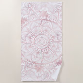 Elegant Wit Rose Goud Oog Zon Maan Mandala Strandlaken (Voorkant)