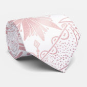 Elegant Wit Rose Goud Oog Zon Maan Mandala Stropdas (Opgerold)