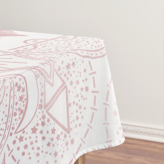 Elegant Wit Rose Goud Oog Zon Maan Mandala Tafelkleed (Voorbeeld)