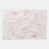 Elegant Wit Rose Goud Oog Zon Maan Mandala Theedoek (Horizontaal)