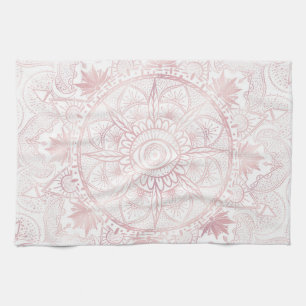 Elegant Wit Rose Goud Oog Zon Maan Mandala Theedoek