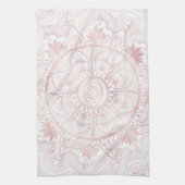 Elegant Wit Rose Goud Oog Zon Maan Mandala Theedoek (Verticaal)