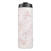 Elegant Wit Rose Goud Oog Zon Maan Mandala Thermosbeker (Voorkant)