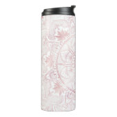 Elegant Wit Rose Goud Oog Zon Maan Mandala Thermosbeker (Gedraaid links)